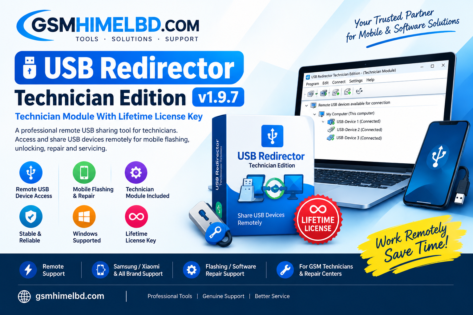 USB Redirector Technician Edition v1.9.7 – Technician Module With Lifetime License Key
